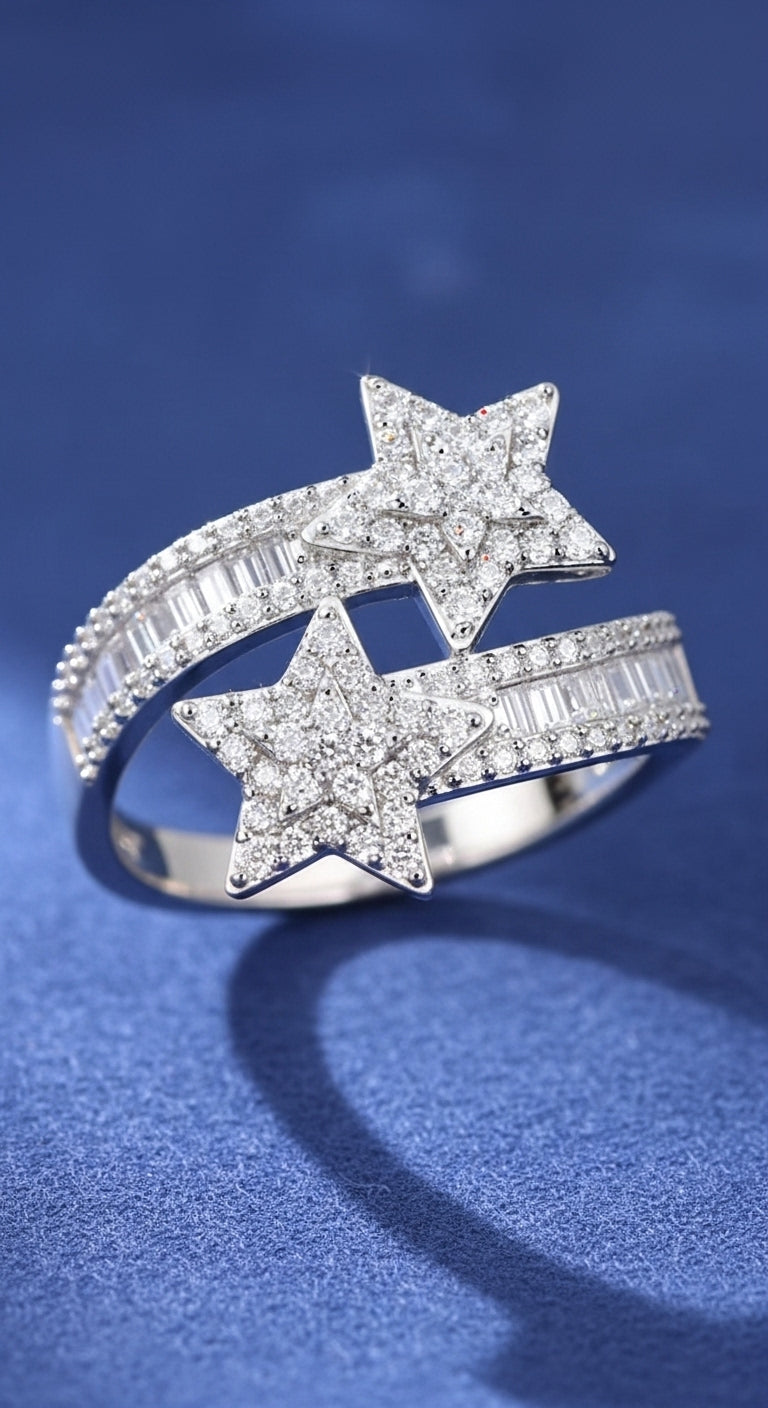 Moissanite star ring