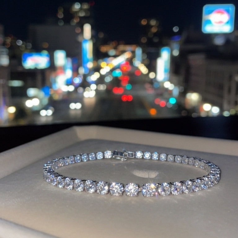 5mm Moissanite Tennis Chain - 925 Sterling Silver | Solid Silver