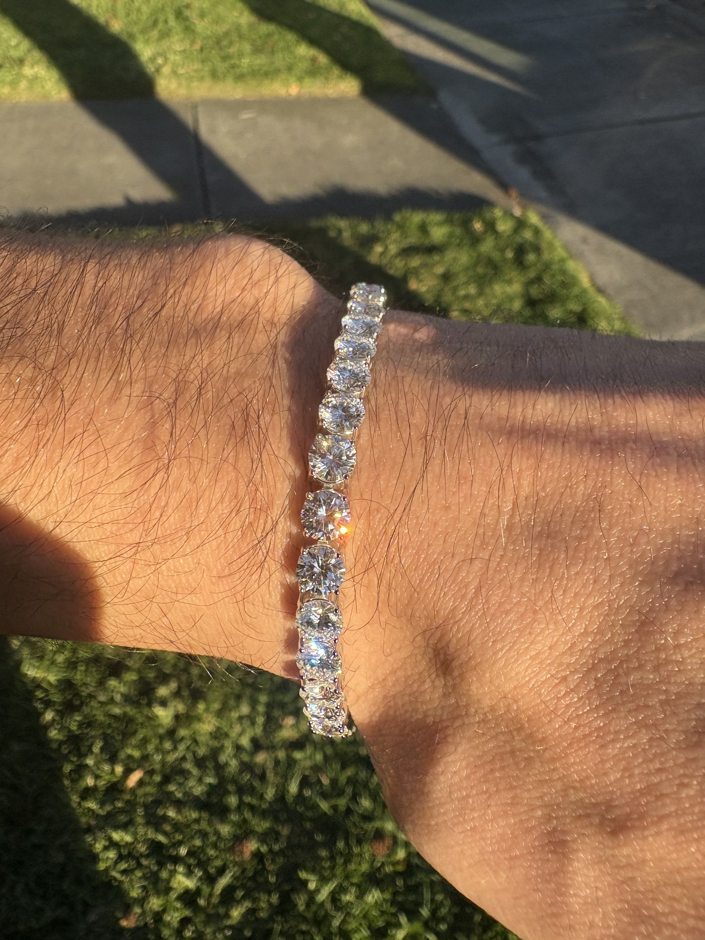 5mm moissanite tennis bracelet 8 inches 925 silver