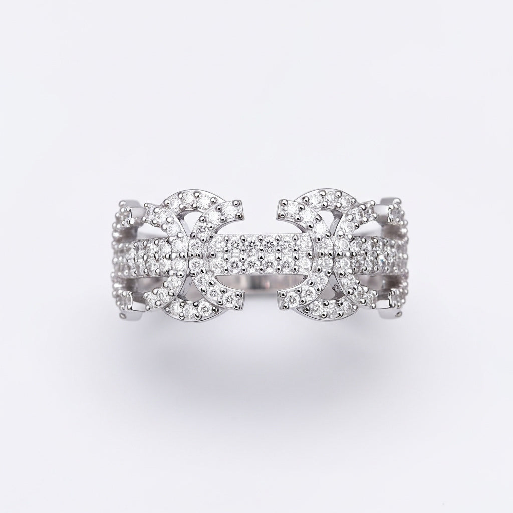 Byzantine ring VVS Moissanite/solid 925 silver