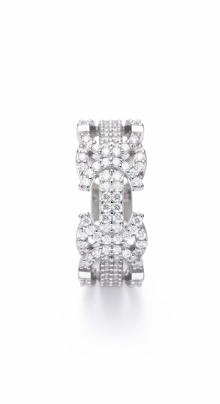 Byzantine ring VVS Moissanite/solid 925 silver