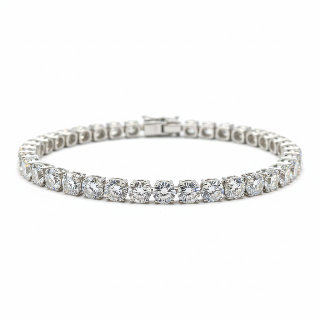 Pulsera de tenis de moissanita de 5 mm y 8 pulgadas de plata 925