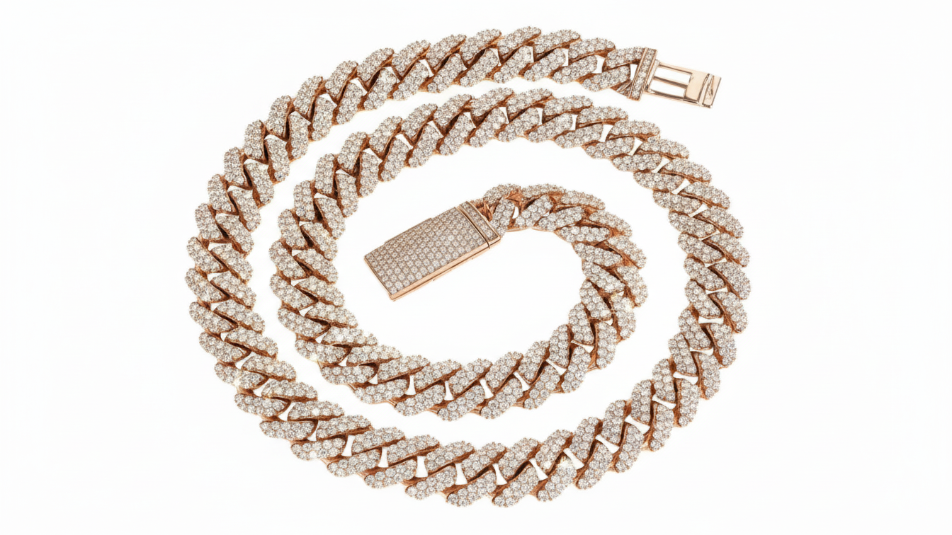 Solid Rose Gold Cuban link chain 10k gold