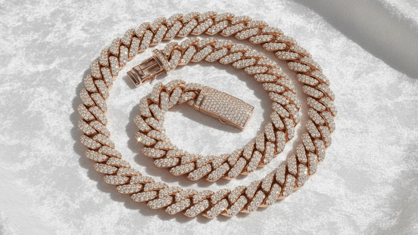 Solid Rose Gold Cuban link chain 10k gold