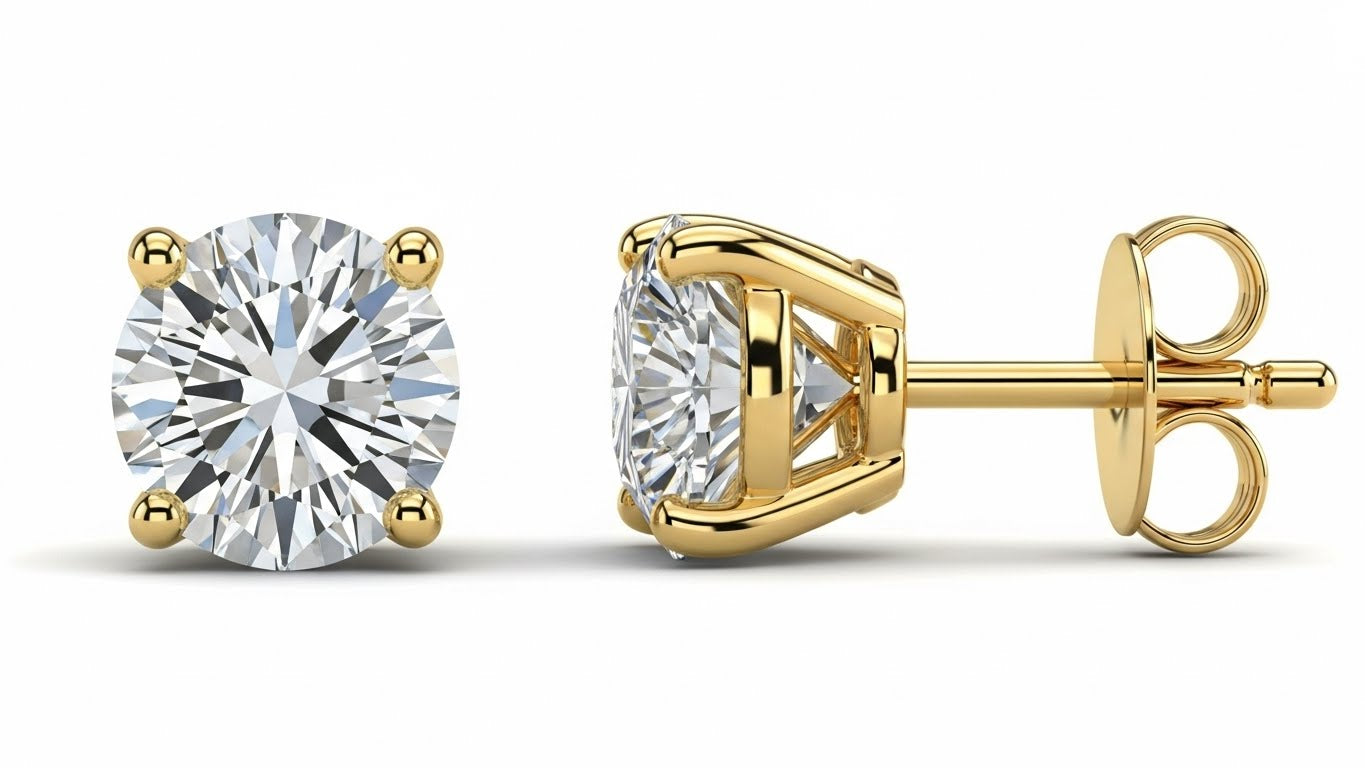 Solitaire moissanite earrings 10k gold
