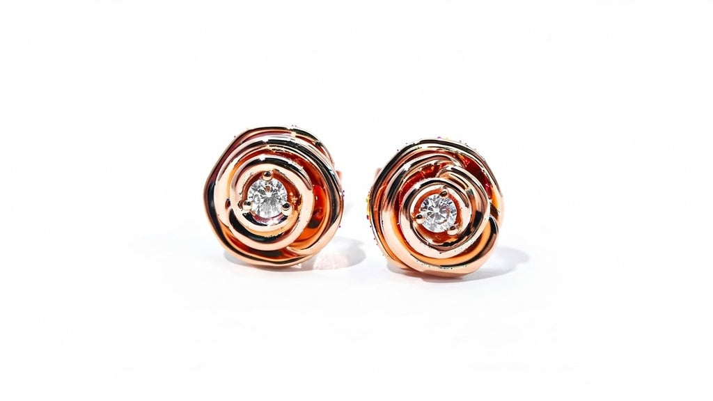 14k Rose Gold Diamond Earrings