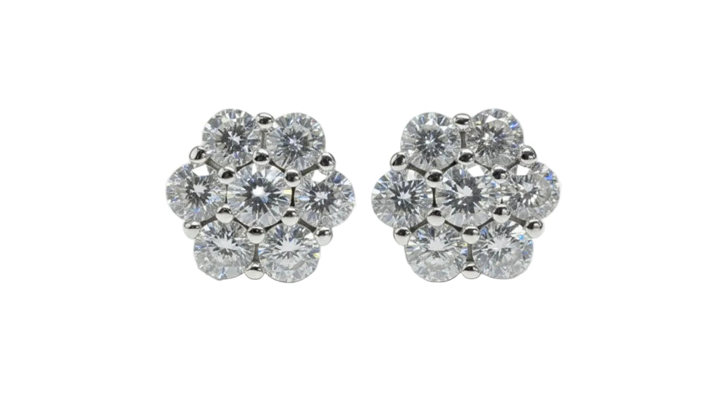 Flower Cluster Stud Earrings