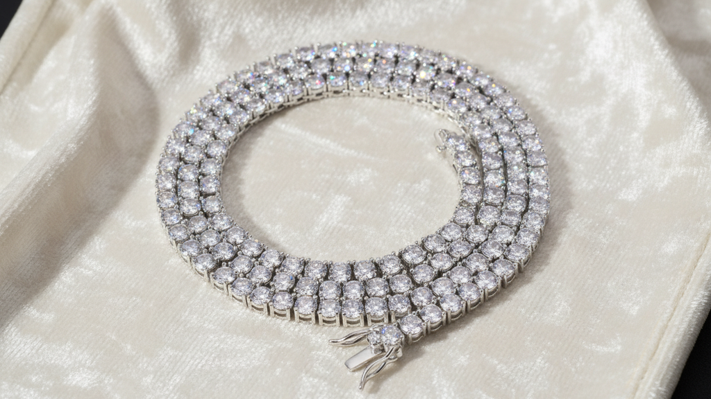 925 Silver Moissanite Tennis Chain
