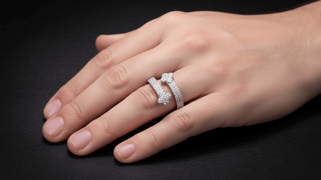 925 Silver Moissanite Clover Ring