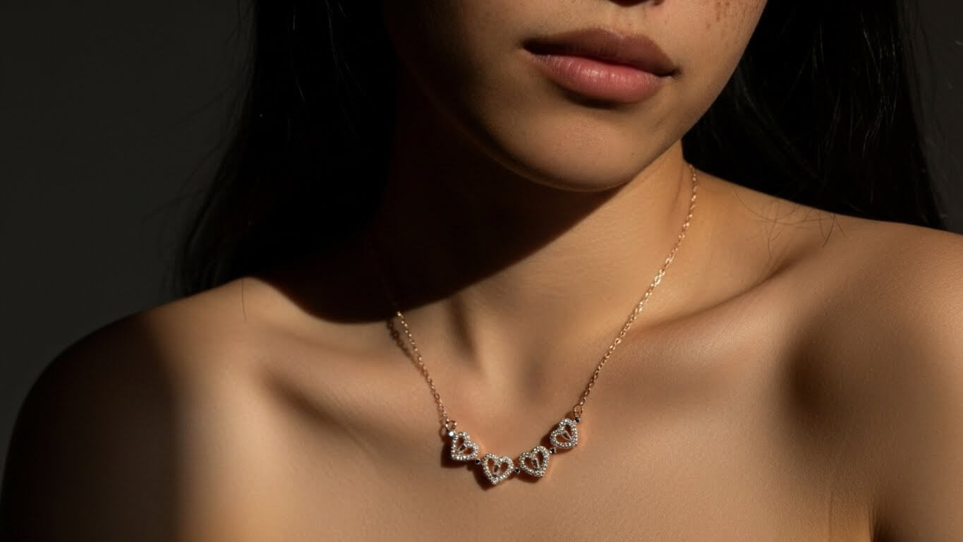 Lucky Love  Four-Leaf Clover to Hearts Necklace