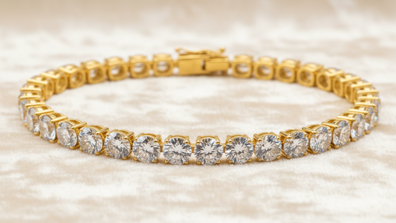14k gold 3mm diamond tennis bracelet