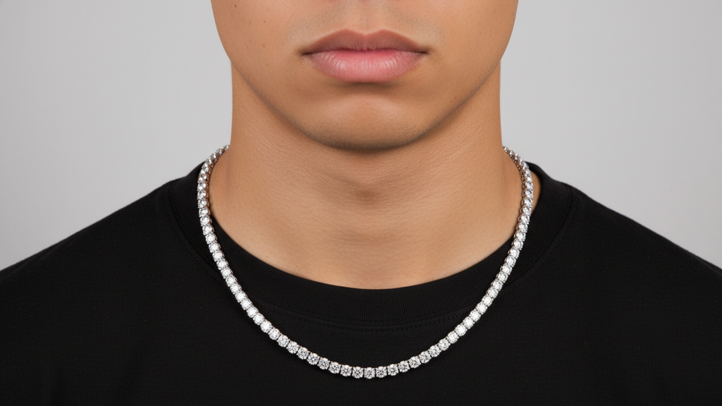 925 Silver Moissanite Tennis Chain